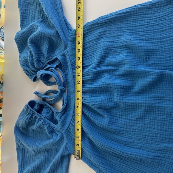 Nation LTD Carter Gauze Mini Dress In Lapis In Multi Sz S Casual Resortwear Boho - Picture 9 of 10